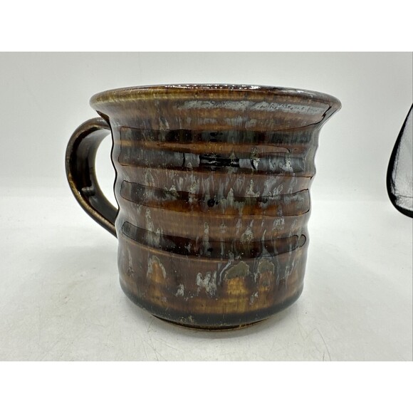 Pottery Coffee Mug Handmade Signed Colleen Brown Glazed Large Handle - Picture 4 of 15